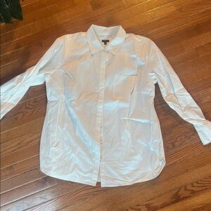 Talbots White Casual Button Down Shirt